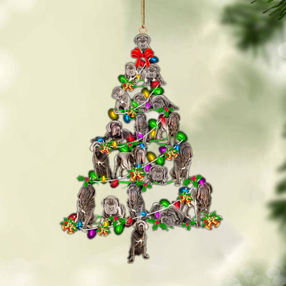 Ornament- Neapolitan Mastiff-Christmas Tree Lights-Two Sided Ornament, Happy Christmas Ornament, Car Ornament - Best gifts your whole family