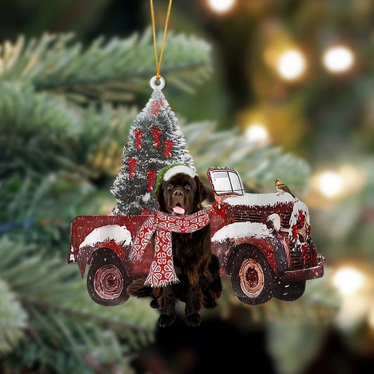 Ornament- Newfoundland-Christmas Truck Two Sided Ornament, Happy Christmas Ornament, Car Ornament - Best gifts your whole family