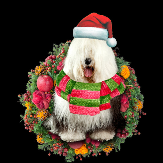 Ornament- Old English Sheepdog Christmas Ornament, Happy Christmas Ornament, Car Ornament - Best gifts your whole family