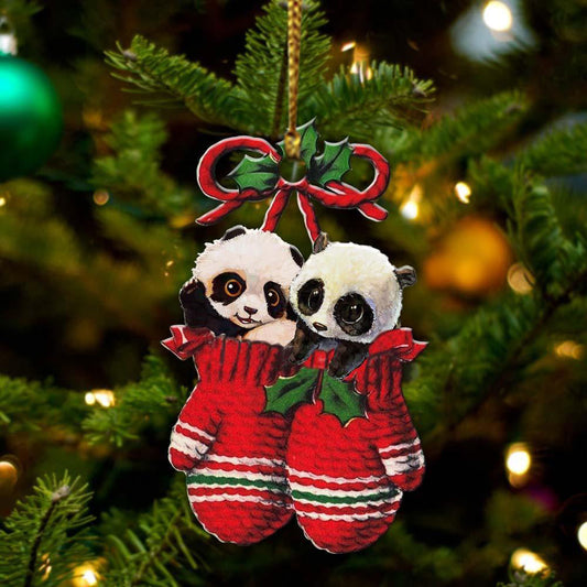 Ornament- Panda Inside Your Gloves Christmas Holiday-Two Sided Ornament, Christmas Ornament, Car Ornament - Best gifts your whole family