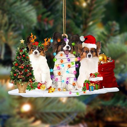 Ornament- Papillon-Christmas Dog Friends Hanging Ornament, Happy Christmas Ornament, Car Ornament - Best gifts your whole family