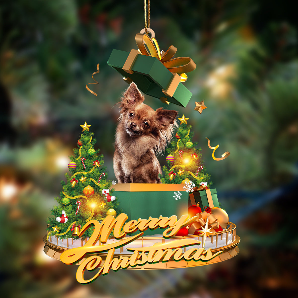 Ornament- Papillon-Christmas Gifts&dogs Hanging Ornament, Happy Christmas Ornament, Car Ornament - Best gifts your whole family