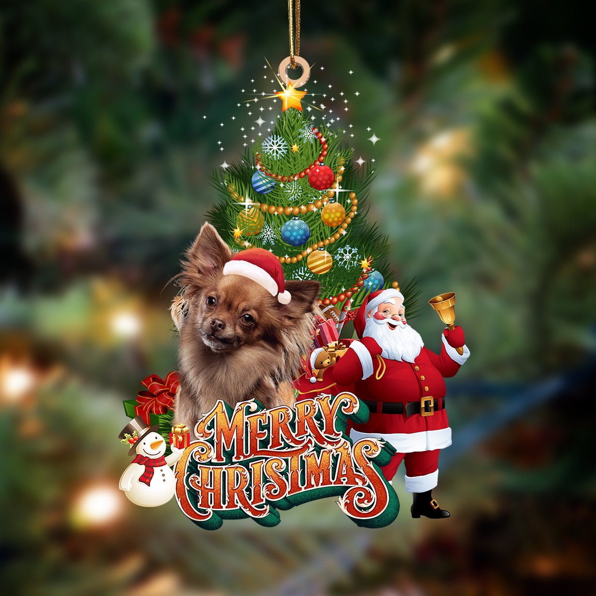Ornament- Papillon-Christmas Tree&Dog Hanging Ornament, Happy Christmas Ornament, Car Ornament - Best gifts your whole family