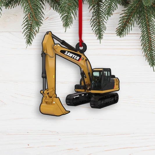 Ornament Personalized Excavator, Christmas Ornament for Truck, Hanging Decor, Car Decor Excavator - Best gifts your whole family