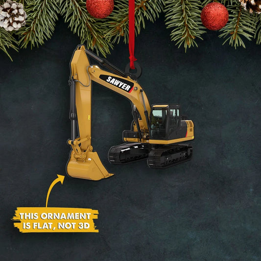 Ornament Personalized Excavator, Christmas Ornament for Truck, Hanging Decor, Car Decor Excavator - Best gifts your whole family