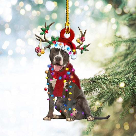 Ornament- Pitbull Christmas Shape Ornament, Happy Christmas Ornament, Car Ornament - Best gifts your whole family