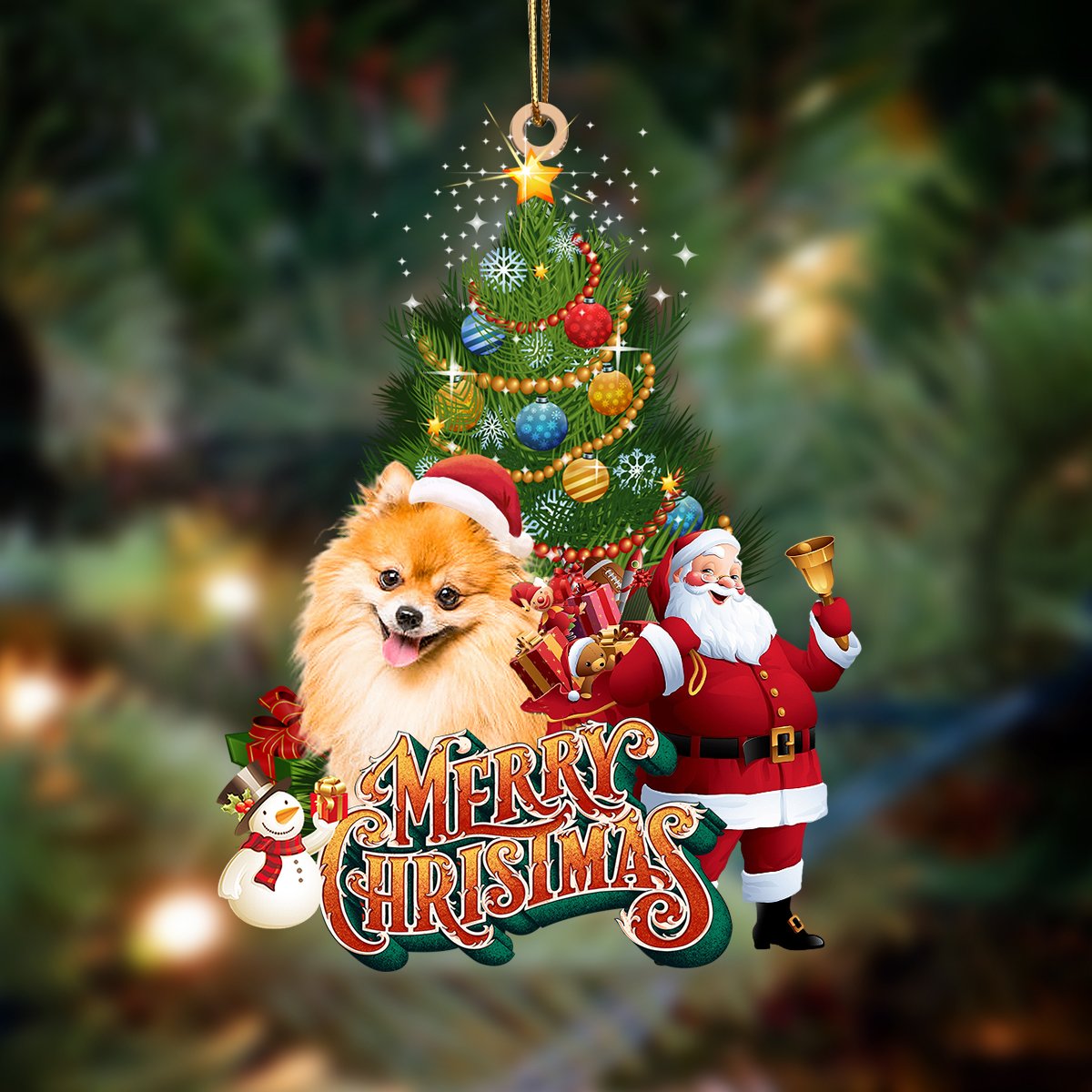 Ornament- Pomeranian-Christmas Tree&Dog Hanging Ornament, Happy Christmas Ornament, Car Ornament - Best gifts your whole family