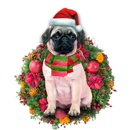 Ornament- Pug Christmas Ornament, Happy Christmas Ornament, Car Ornament - Best gifts your whole family