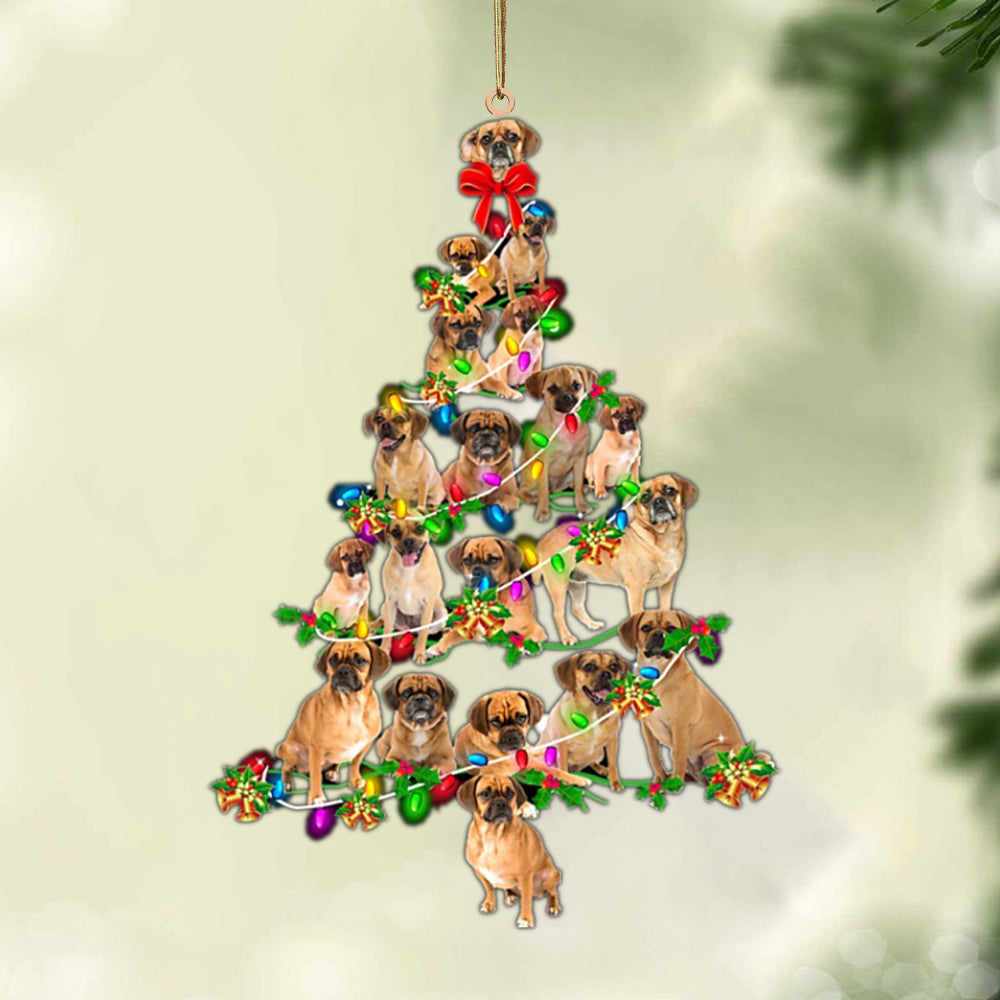 Ornament- Puggle-Christmas Tree Lights-Two Sided Ornament, Happy Christmas Ornament, Car Ornament - Best gifts your whole family