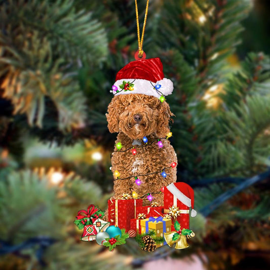 Ornament- RED Labradoodle-Dog Be Christmas Tree Hanging Ornament, Happy Christmas Ornament, Car Ornament - Best gifts your whole family