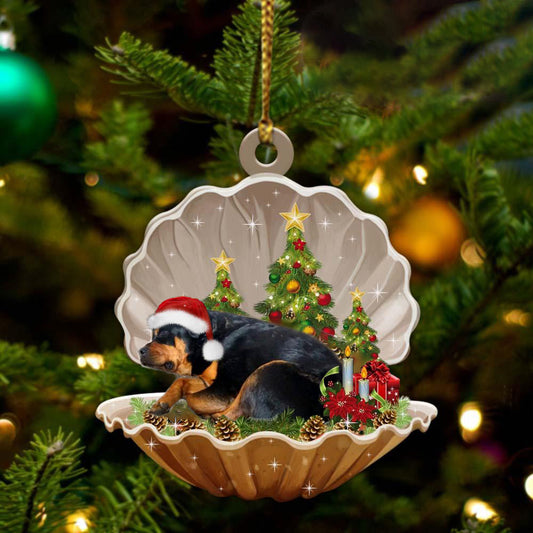 Ornament- Rottweiler-Sleeping Pearl in Christmas Two Sided Ornament, Happy Christmas Ornament, Car Ornament - Best gifts your whole family