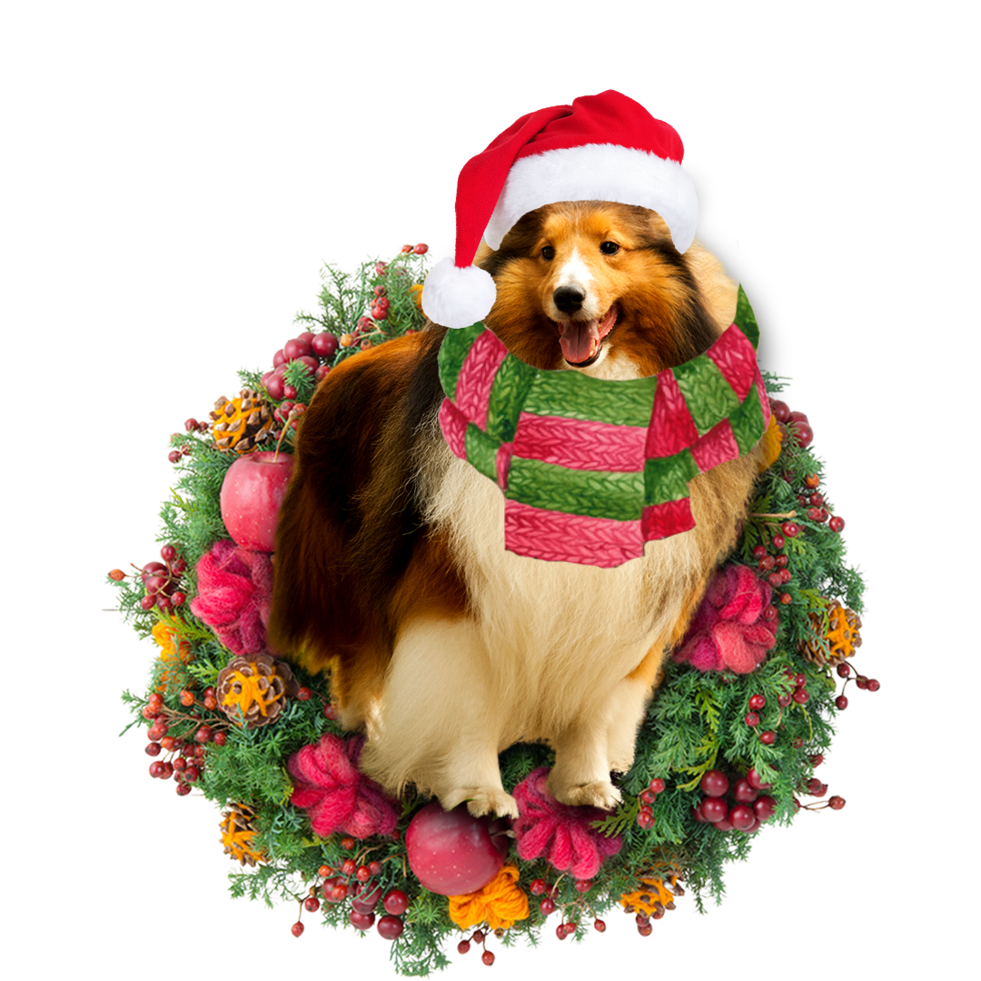 Ornament- Rough Collie Christmas Ornament, Happy Christmas Ornament, Car Ornament - Best gifts your whole family