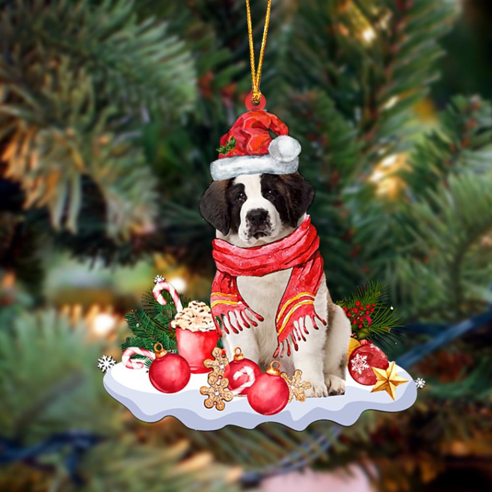 Ornament- Saint Bernard-Better Christmas Hanging Ornament, Happy Christmas Ornament, Car Ornament - Best gifts your whole family