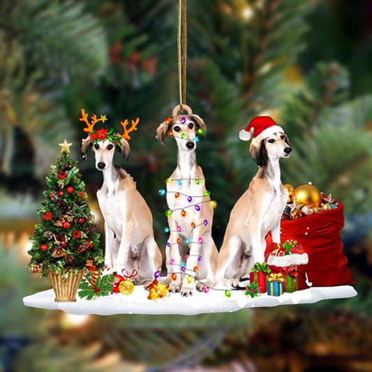 Ornament- Saluki-Christmas Dog Friends Hanging Ornament, Happy Christmas Ornament, Car Ornament - Best gifts your whole family