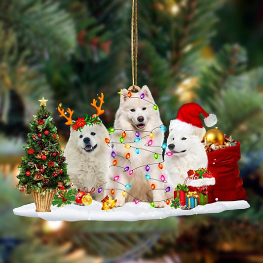 Ornament- Samoyed-Christmas Dog Friends Hanging Ornament, Happy Christmas Ornament, Car Ornament - Best gifts your whole family
