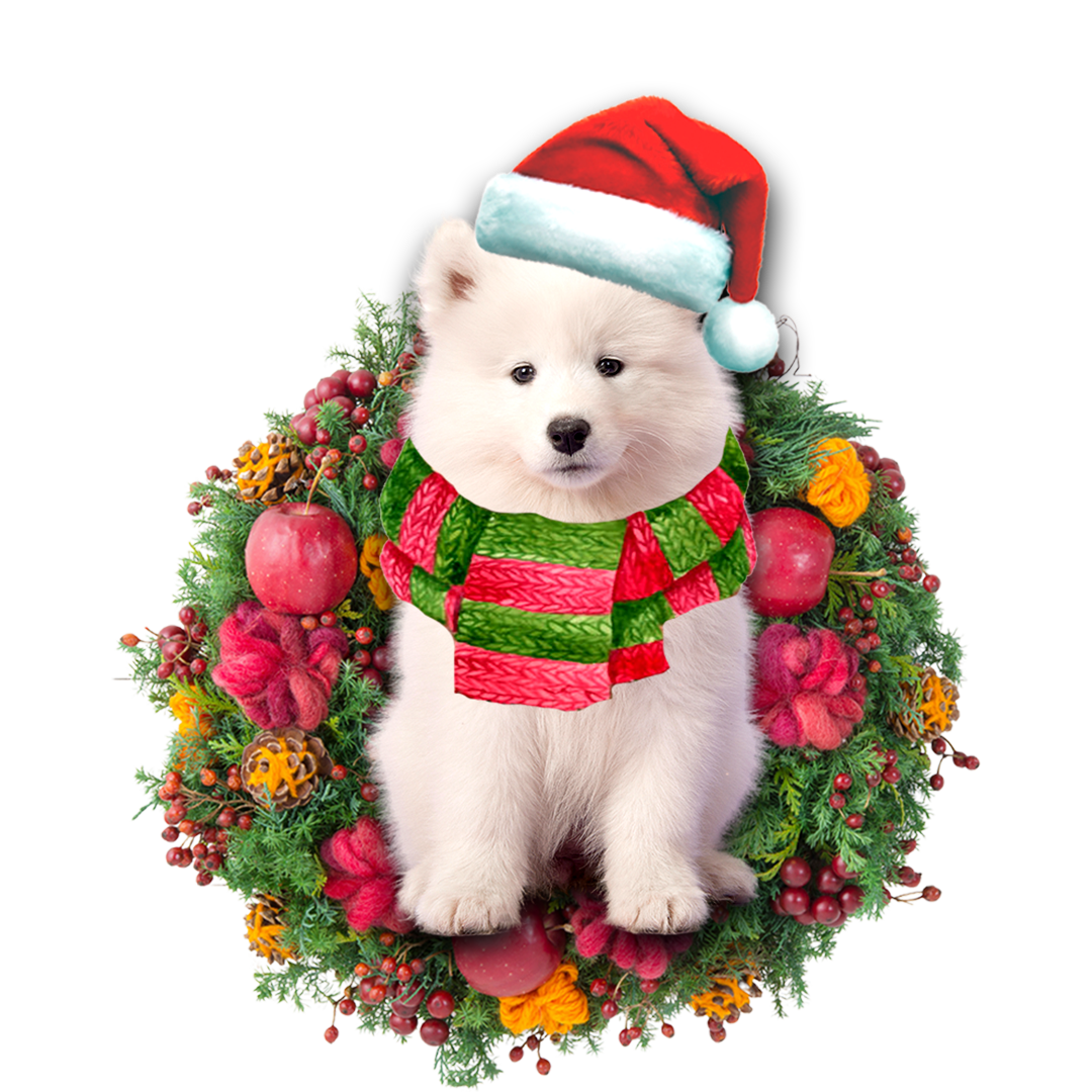 Ornament- Samoyed Christmas Ornament, Happy Christmas Ornament, Car Ornament - Best gifts your whole family