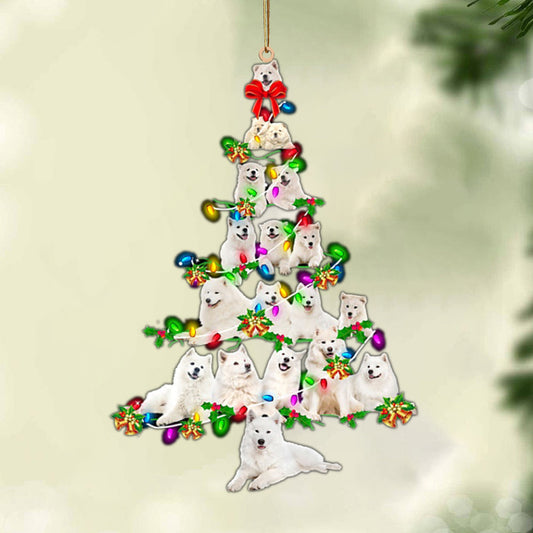Ornament- Samoyed-Christmas Tree Lights-Two Sided Ornament, Happy Christmas Ornament, Car Ornament - Best gifts your whole family