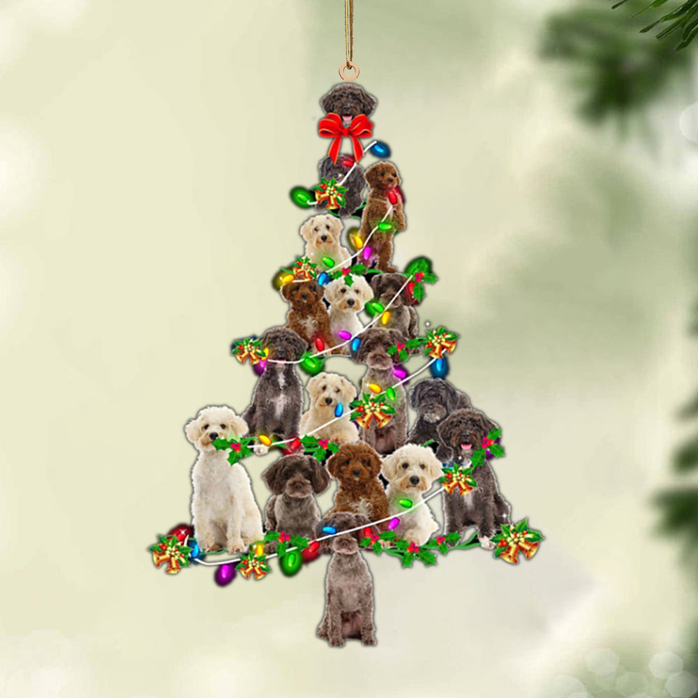 Ornament- Schnoodle-Christmas Tree Lights-Two Sided Ornament, Happy Christmas Ornament, Car Ornament - Best gifts your whole family