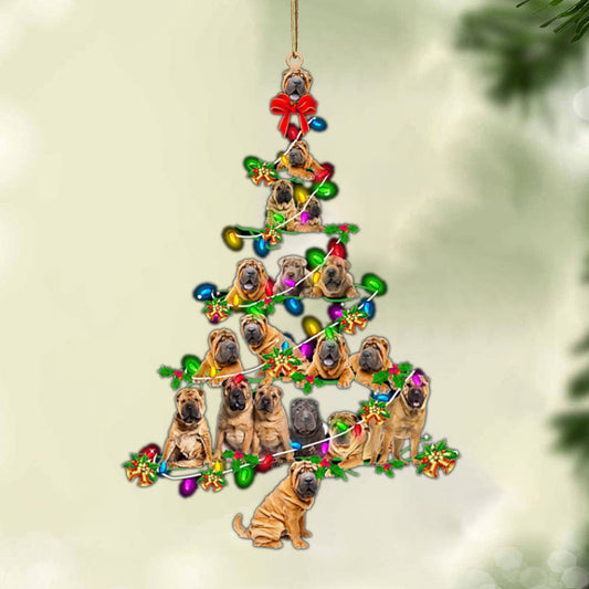 Ornament- Shar Pei-Christmas Tree Lights-Two Sided Ornament, Happy Christmas Ornament, Car Ornament - Best gifts your whole family