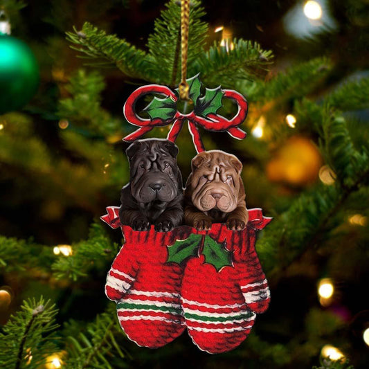 Ornament- Shar Pei Inside Your Gloves Christmas Holiday-Two Sided Ornament, Christmas Ornament, Car Ornament - Best gifts your whole family