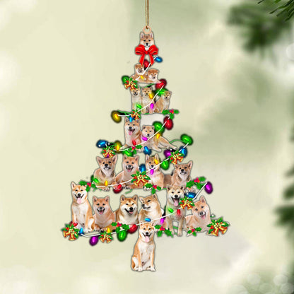 Ornament- Shiba Inu-Christmas Tree Lights-Two Sided Ornament, Happy Christmas Ornament, Car Ornament - Best gifts your whole family
