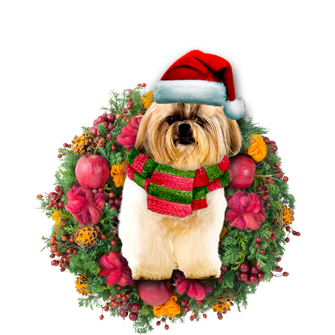 Ornament- Shih Tzu Christmas Ornament, Happy Christmas Ornament, Car Ornament - Best gifts your whole family
