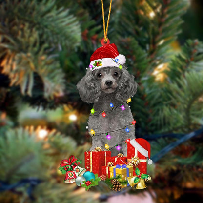 Ornament- SILVER Miniature Poodle-Dog Be Christmas Tree Hanging Ornament, Christmas Ornament, Car Ornament - Best gifts your whole family