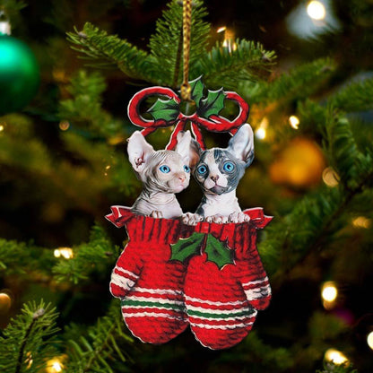 Ornament- Sphynx Inside Your Gloves Christmas Holiday-Two Sided Ornament, Christmas Ornament, Car Ornament - Best gifts your whole family