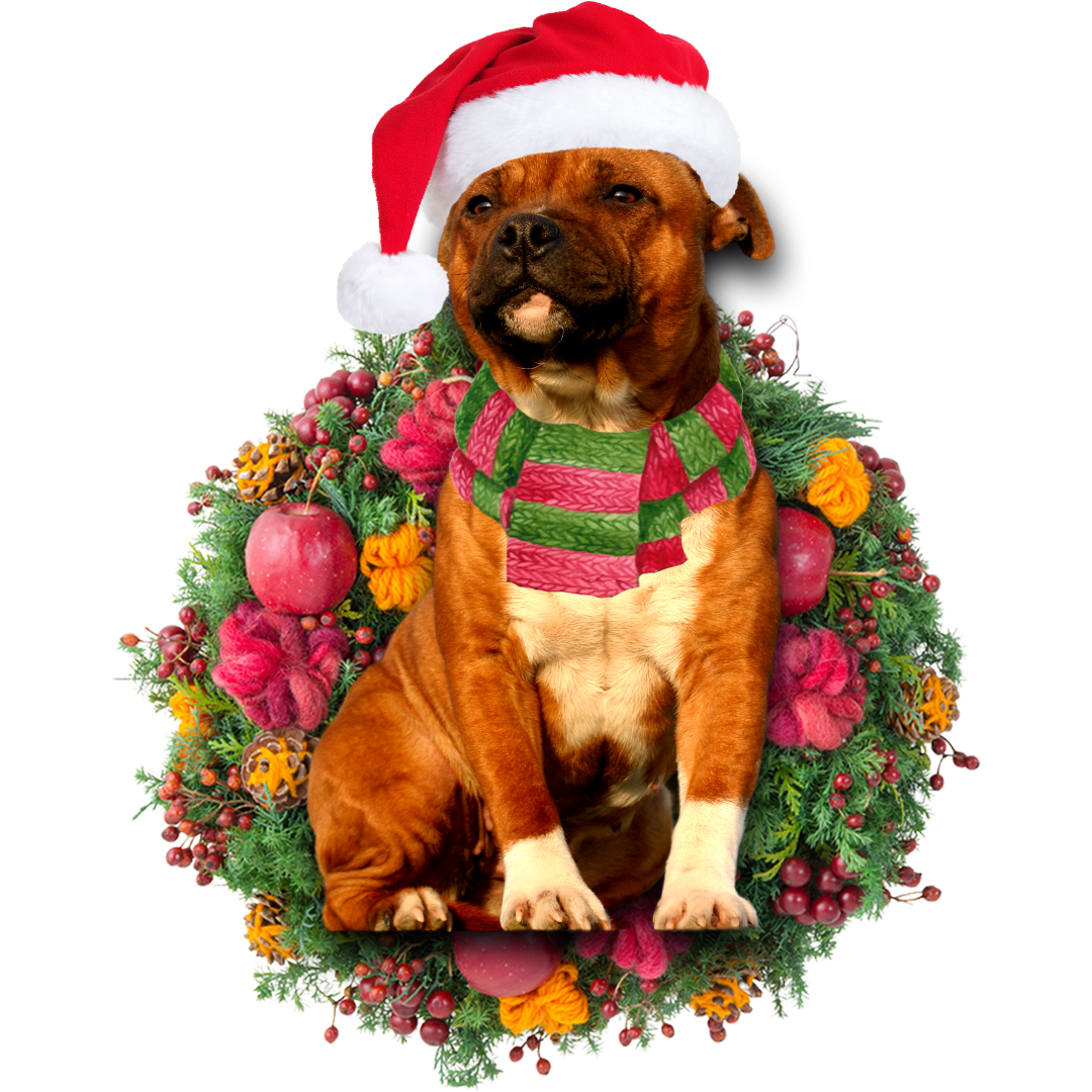 Ornament- Staffie Christmas Ornament, Happy Christmas Ornament, Car Ornament - Best gifts your whole family