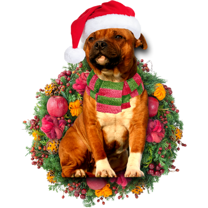 Ornament- Staffie Christmas Ornament, Happy Christmas Ornament, Car Ornament - Best gifts your whole family