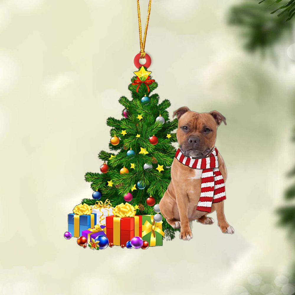 Ornament- Staffordshire Bull Terriers-Christmas Star Hanging Ornament, Happy Christmas Ornament, Car Ornament - Best gifts your whole family