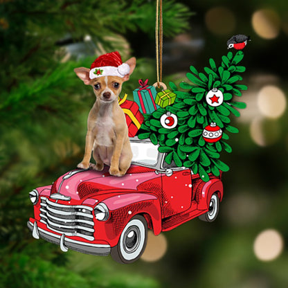 Ornament- TAN Chihuahua 2-Pine Truck Hanging Ornament, Happy Christmas Ornament, Car Ornament - Best gifts your whole family