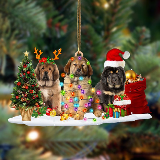 Ornament- Tibetan Mastiff-Christmas Dog Friends Hanging Ornament, Happy Christmas Ornament, Car Ornament - Best gifts your whole family