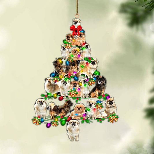 Ornament- Tibetan Spaniel 1-Christmas Tree Lights-Two Sided Ornament, Happy Christmas Ornament, Car Ornament - Best gifts your whole family