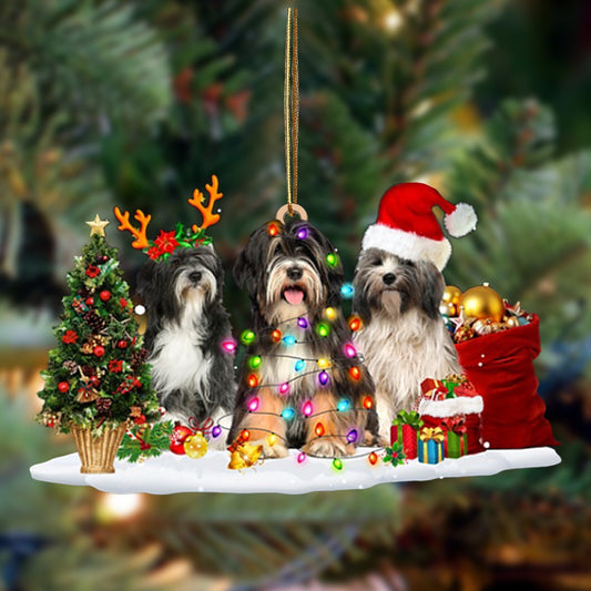 Ornament- Tibetan Terrier-Christmas Dog Friends Hanging Ornament, Happy Christmas Ornament, Car Ornament - Best gifts your whole family