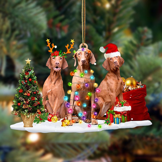 Ornament- Vizsla-Christmas Dog Friends Hanging Ornament, Happy Christmas Ornament, Car Ornament - Best gifts your whole family