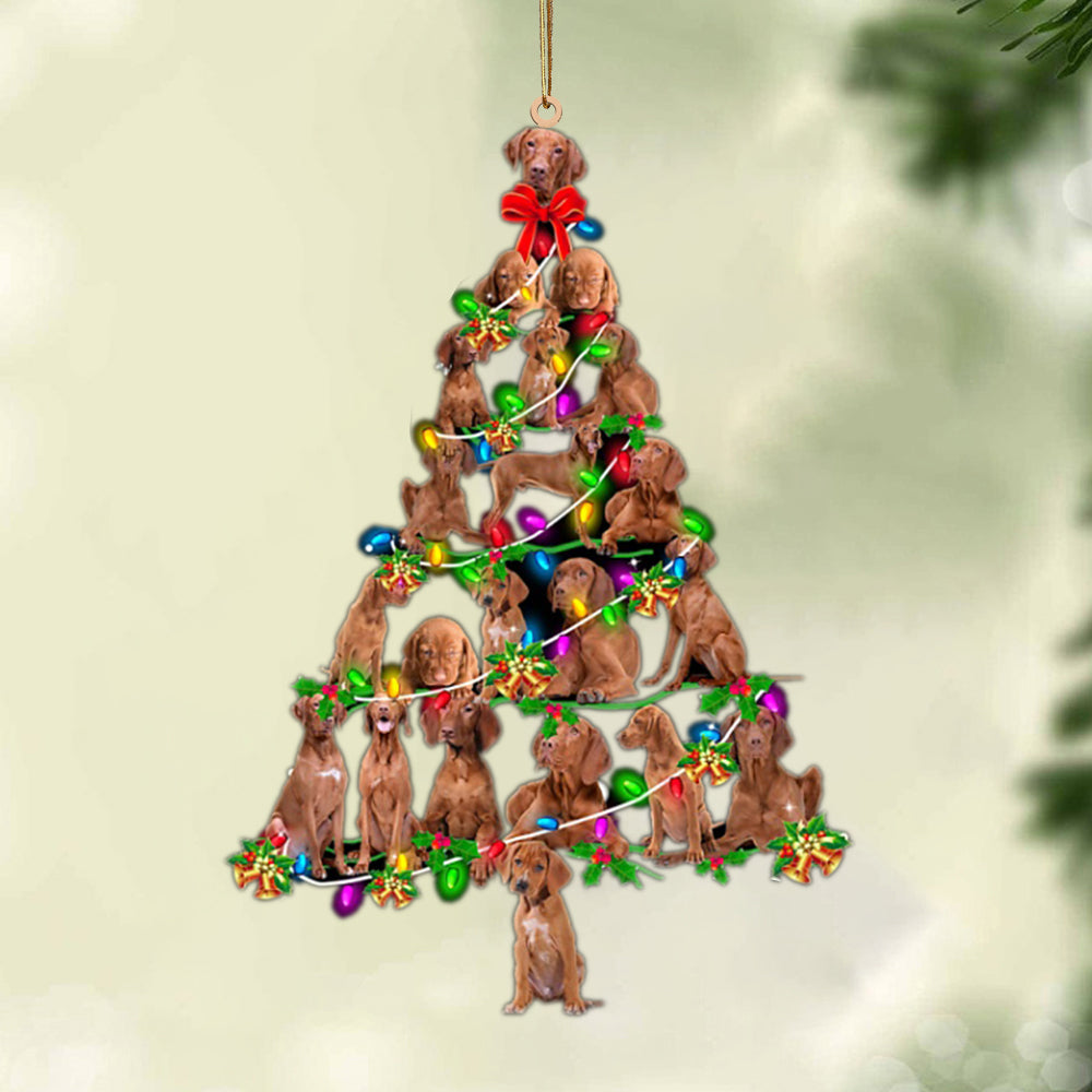 Ornament- Vizsla-Christmas Tree Lights-Two Sided Ornament, Happy Christmas Ornament, Car Ornament - Best gifts your whole family