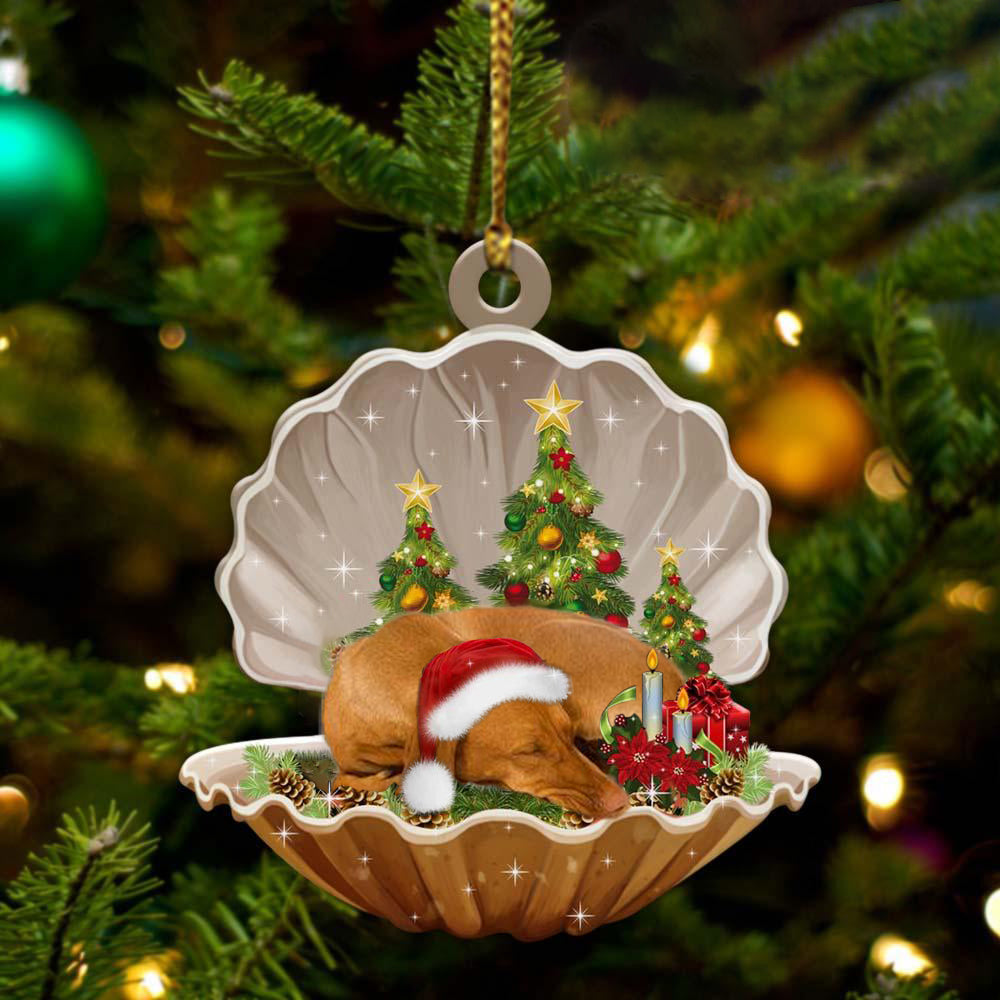 Ornament- Vizsla3-Sleeping Pearl in Christmas Two Sided Ornament, Happy Christmas Ornament, Car Ornament - Best gifts your whole family