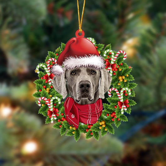 Ornament- Weimaraner 1-Xmas Bandana Hanging Ornament, Happy Christmas Ornament, Car Ornament - Best gifts your whole family