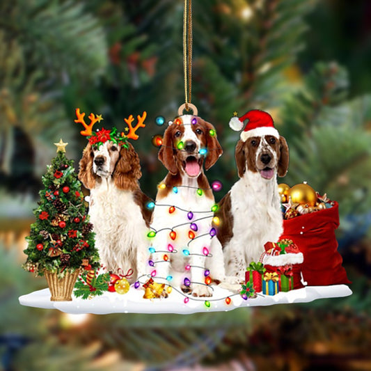 Ornament- Welsh Springer Spaniel-Christmas Dog Friends Hanging Ornament, Christmas Ornament, Car Ornament - Best gifts your whole family