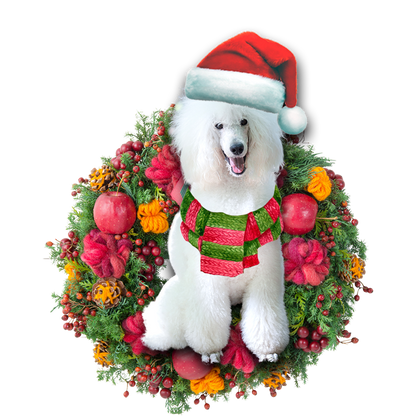 Ornament- White Poodle Christmas Ornament, Happy Christmas Ornament, Car Ornament - Best gifts your whole family