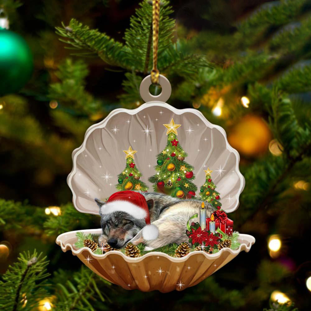 Ornament- Wolf3-Sleeping Pearl in Christmas Two Sided Ornament, Happy Christmas Ornament, Car Ornament - Best gifts your whole family