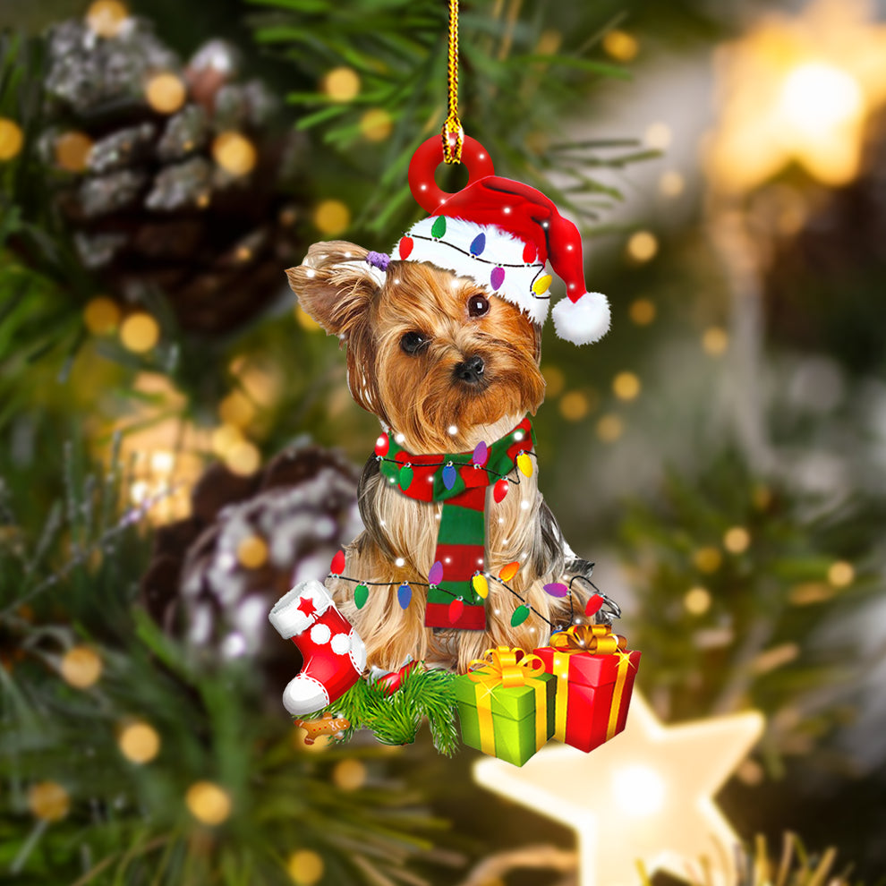 Ornament- Yorkshire Christmas Shape Ornament, Happy Christmas Ornament, Car Ornament - Best gifts your whole family