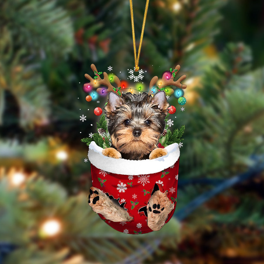 Ornament- Yorkshire-In Christmas Pocket Two Sides Ornament, Happy Christmas Ornament, Car Ornament - Best gifts your whole family