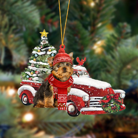 Ornament- Yorkshire Terrier-Christmas Car Two Sided Ornament, Happy Christmas Ornament, Car Ornament - Best gifts your whole family