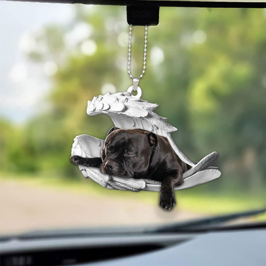 Ornaments- American Staffordshire Terrier- Sleeping Angel-Two Sided Ornament, Dog Ornaments, Car Ornament - Best gifts your whole family