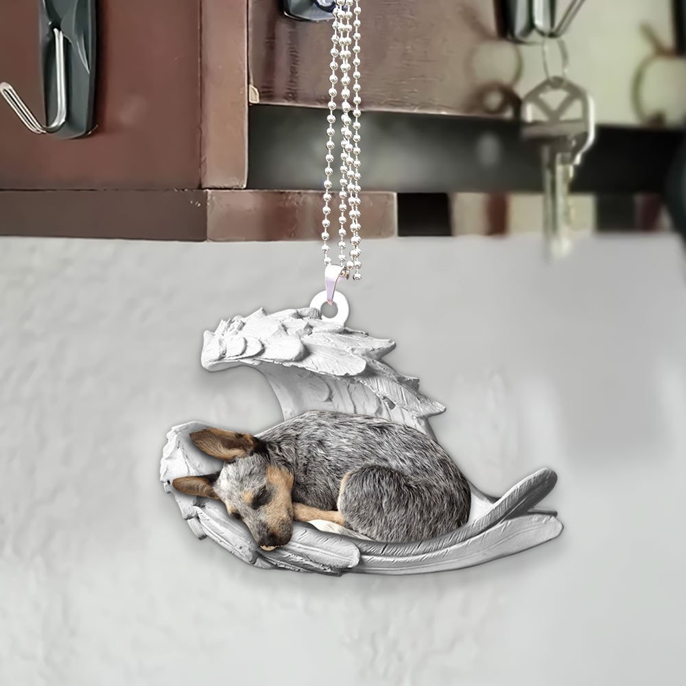 Ornaments- Australian Cattle- Sleeping Angel-Two Sided Ornament, Dog Ornaments, Car Ornament - Best gifts your whole family