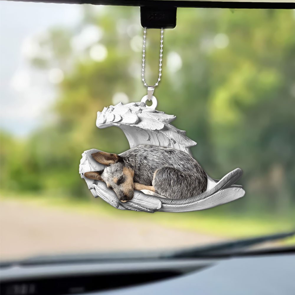 Ornaments- Australian Cattle- Sleeping Angel-Two Sided Ornament, Dog Ornaments, Car Ornament - Best gifts your whole family