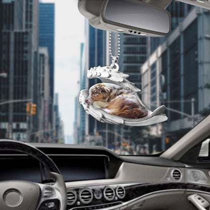 Ornaments- Australian Shepherd- Sleeping Angel-Two Sided Ornament, Dog Ornaments, Car Ornament - Best gifts your whole family