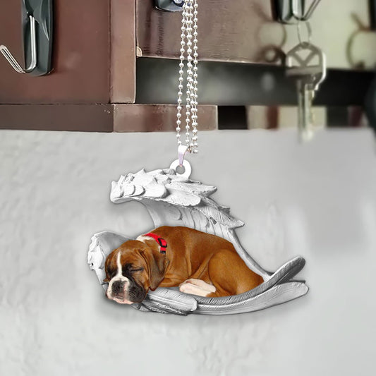 Ornaments- Boxer- Sleeping Angel-Two Sided Ornament, Dog Ornaments, Car Ornament - Best gifts your whole family